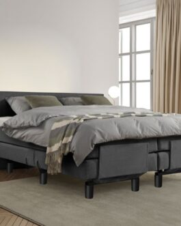 Boxspring Bed Sophia – Elektrisch – 140×200 – Incl. Hoofdbord – Antraciet bestellen via beddenwinkel-online.nl