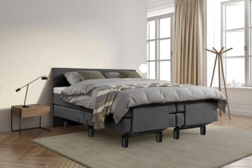 Boxspring Bed Sophia – Elektrisch – 180×200 – Incl. Hoofdbord – Antraciet bestellen via beddenwinkel-online.nl