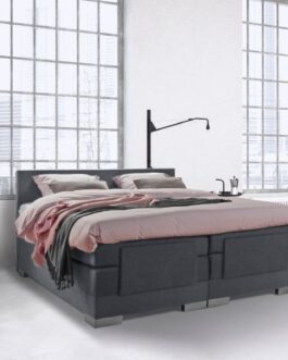 Boxspring Bed Julia – Elektrisch – 160×200 – Incl. Hoofdbord – Skai Antraciet bestellen via beddenwinkel-online.nl