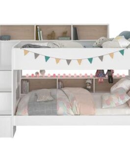 Stapelbed Sam – wit – 90×200 cm – Leen Bakker bestellen via beddenwinkel-online.nl