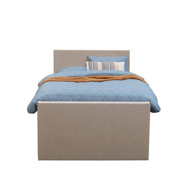 Boxspring met opbergruimte en voetbord Arendal – antraciet – 90x200cm – Leen Bakker bestellen via beddenwinkel-online.nl