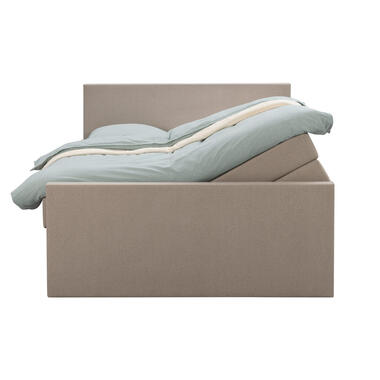 Boxspring met opbergruimte Arendal – beige – 160×200 cm – Leen Bakker bestellen via beddenwinkel-online.nl