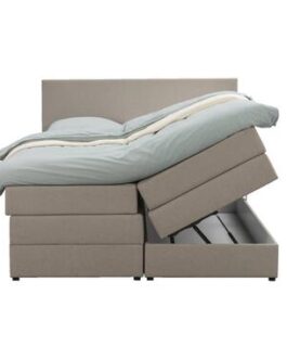 Boxspring met opbergruimte Arendal – beige – 180×200 cm – Leen Bakker bestellen via beddenwinkel-online.nl