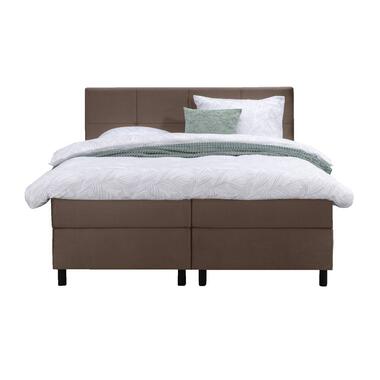 Boxspring Arendal – ecru – 180×200 cm – ronde poot – Leen Bakker bestellen via beddenwinkel-online.nl