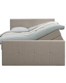 Boxspring met opbergruimte en voetbord Billund – beige – 140x200cm – Leen Bakker bestellen via beddenwinkel-online.nl