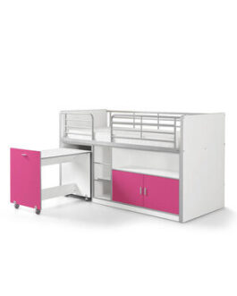 Vipack halfhoogslaper Bonny – fuchsia – 121x96x207 cm – Leen Bakker bestellen via beddenwinkel-online.nl