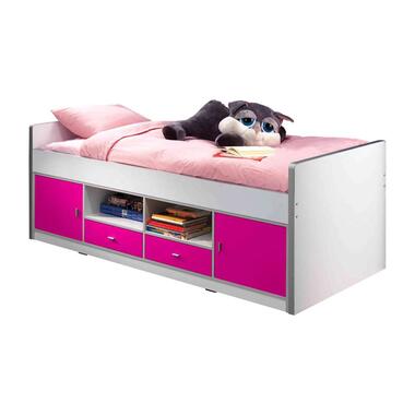 Vipack bed Rabbit – wit/roze – 204x121x99 cm – Leen Bakker bestellen via beddenwinkel-online.nl