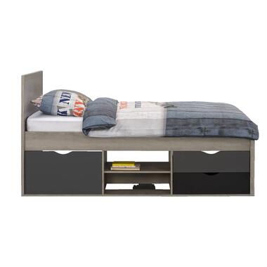 Bed Tempo incl. ladenset – grijs eikenkleur – 90×200 cm – Leen Bakker bestellen via beddenwinkel-online.nl