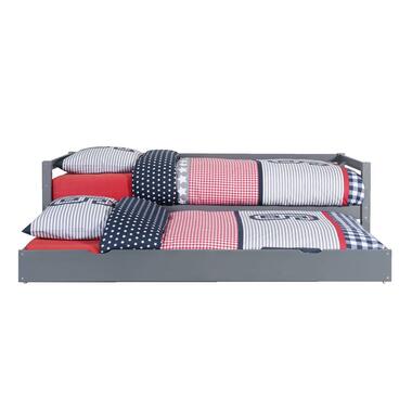 Vipack huisbed met zwart dak – wit – 90×200 cm – Leen Bakker bestellen via beddenwinkel-online.nl