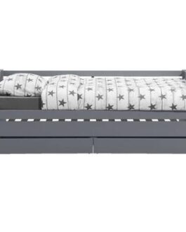 Bed Ties met bedverhoger – antraciet – 90×200 cm – Leen Bakker bestellen via beddenwinkel-online.nl