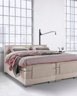 Boxspring Bed Julia – Elektrisch – 180×210 – Incl. Hoofdbord – Ecru bestellen via beddenwinkel-online.nl