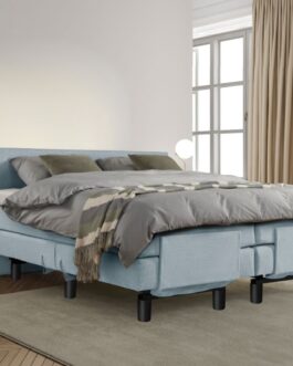 Boxspring Bed Sophia – Elektrisch – 140×200 – Incl. Hoofdbord – Blauw bestellen via beddenwinkel-online.nl