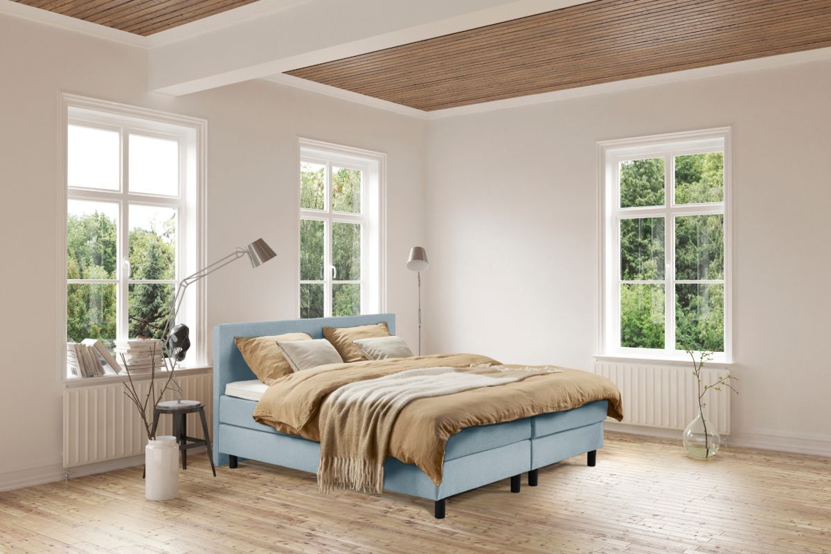 Boxspring Bed Isabella – 160×220 – Incl. Pocketmatras + Hoofdbord – Zilvergrijs bestellen via beddenwinkel-online.nl