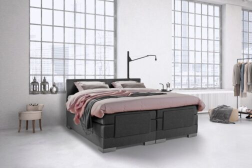 Boxspring Bed Julia – Elektrisch – 180×210 – Incl. Hoofdbord – Antraciet bestellen via beddenwinkel-online.nl