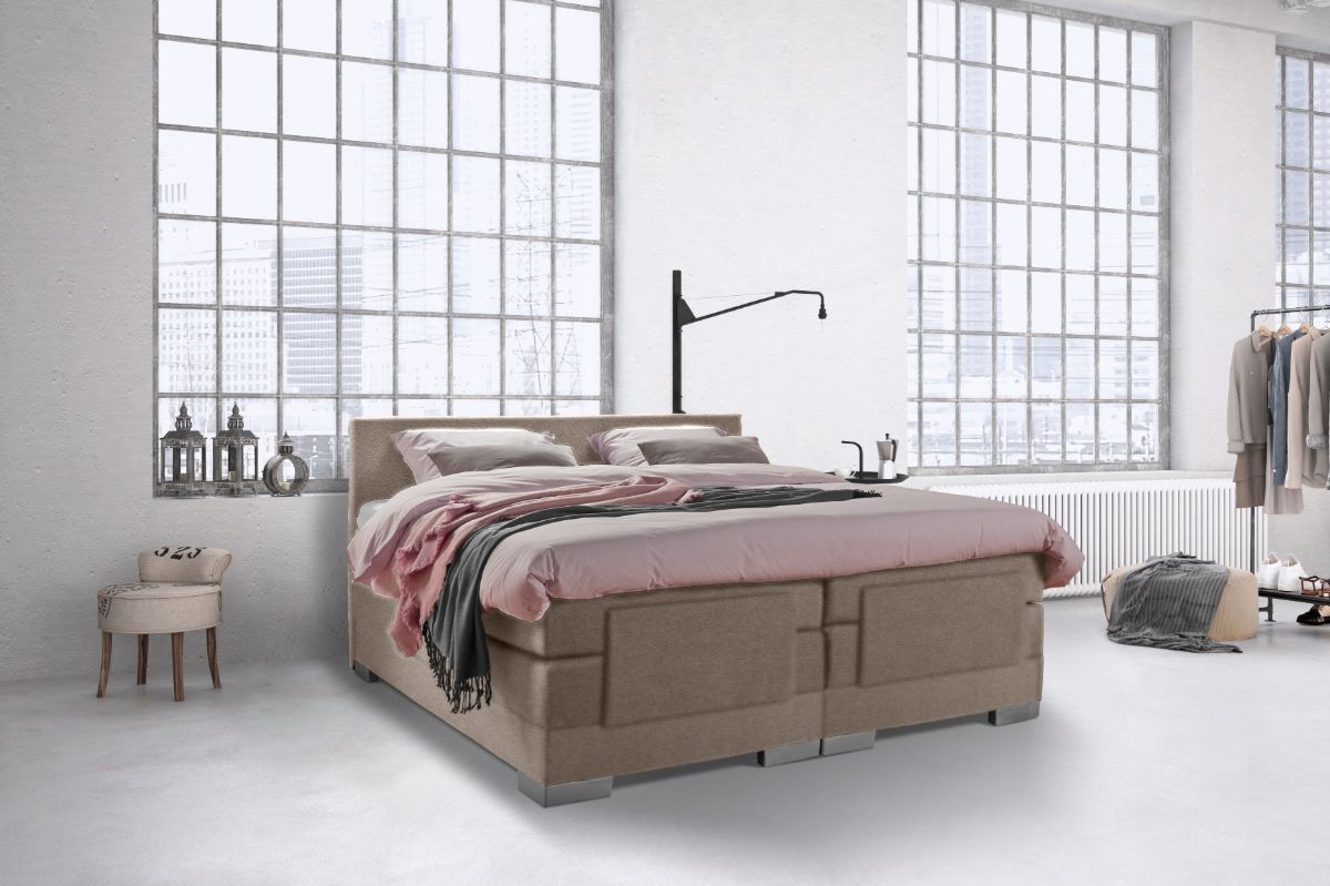 Boxspring Bed Julia – Elektrisch – 160×200 – Incl. Hoofdbord – Zilvergrijs bestellen via beddenwinkel-online.nl