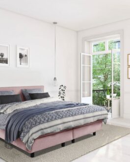 Boxspring Bed Mila – 180×220 – Incl. Pocketmatras + Hoofdbord – Oud roze bestellen via beddenwinkel-online.nl