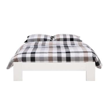 Bed Mono – wit/steigerhoutlook – 120×200 cm – Leen Bakker bestellen via beddenwinkel-online.nl