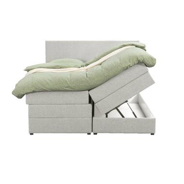 Boxspring met voetbord Sonderborg – beige – 140×200 cm – slanke poot – Leen Bakker bestellen via beddenwinkel-online.nl