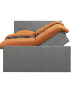 Boxspring met opbergruimte en voetbord Arendal – lichtgrijs – 140x200cm – Leen Bakker bestellen via beddenwinkel-online.nl