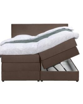 Boxspring met opbergruimte Arendal – bruin – 160×200 cm – Leen Bakker bestellen via beddenwinkel-online.nl