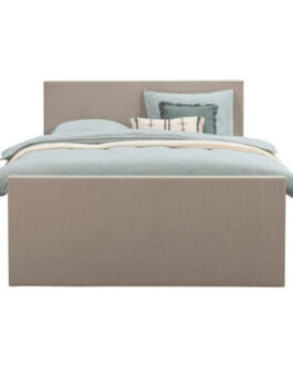 Boxspring met voetbord Arendal – beige – 180×200 cm – slanke poot – Leen Bakker bestellen via beddenwinkel-online.nl