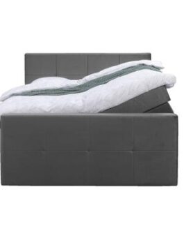 Boxspring met opbergruimte en voetbord Billund – grijs – 180x200cm – Leen Bakker bestellen via beddenwinkel-online.nl