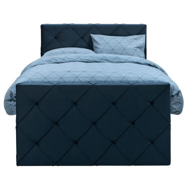 Boxspring Sonderborg – blauw – 90×200 cm – slanke poot – Leen Bakker bestellen via beddenwinkel-online.nl