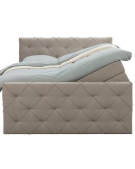 Boxspring met opbergruimte en voetbord Sonderborg – beige – 180x200cm – Leen Bakker bestellen via beddenwinkel-online.nl