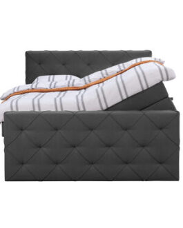 Boxspring met opbergruimte en voetbord Sonderborg – antraciet – 140x200cm – Leen Bakker bestellen via beddenwinkel-online.nl