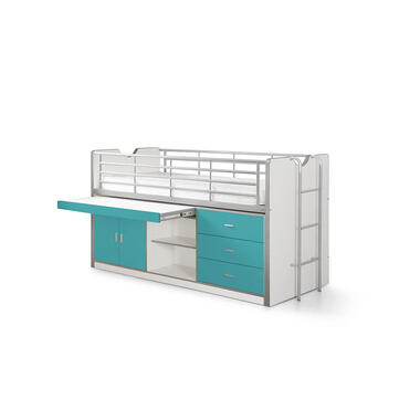 Vipack halfhoogslaper Pino met bureau – incl. kast – wit – 114x105x209,3 cm – Leen Bakker bestellen via beddenwinkel-online.nl