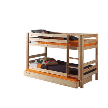 Stapelbed Leo – wit/eiken – 90×200 cm – Leen Bakker bestellen via beddenwinkel-online.nl