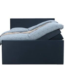 Boxspring met opbergruimte en voetbord Arendal – blauw – 160x200cm – Leen Bakker bestellen via beddenwinkel-online.nl