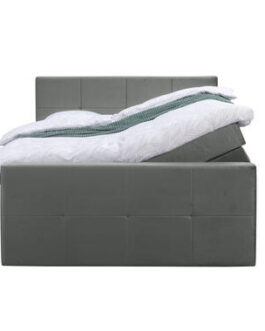 Boxspring met opbergruimte en voetbord Billund – grijs – 160x200cm – Leen Bakker bestellen via beddenwinkel-online.nl