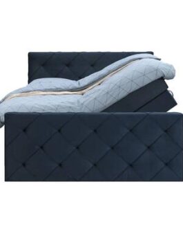 Boxspring met opbergruimte en voetbord Sonderborg – blauw – 140x200cm – Leen Bakker bestellen via beddenwinkel-online.nl