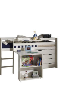 Vipack halfhoogslaper Pino met bureau en ladekast – wit – 114×105,4×209,4 cm – Leen Bakker bestellen via beddenwinkel-online.nl