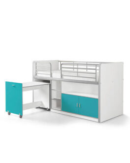 Vipack halfhoogslaper Bonny – turquoise – 121x96x207 cm – Leen Bakker bestellen via beddenwinkel-online.nl