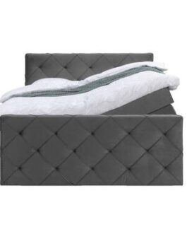 Boxspring met opbergruimte en voetbord Sonderborg – grijs – 180x200cm – Leen Bakker bestellen via beddenwinkel-online.nl