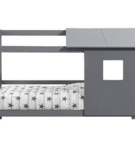 Bed Ties met opzetdak – antraciet – 90×200 cm – Leen Bakker bestellen via beddenwinkel-online.nl