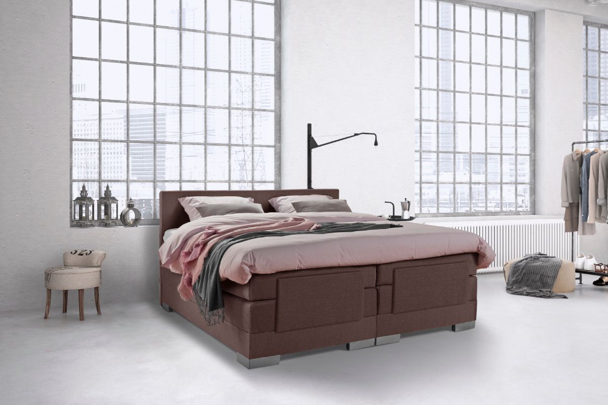 Boxspring Bed Julia – Elektrisch – 180×200 – Incl. Hoofdbord – Skai Zwart bestellen via beddenwinkel-online.nl