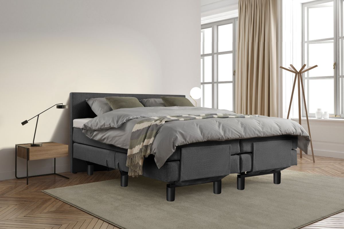 Boxspring Bed Sophia – Elektrisch – 160×200 – Incl. Hoofdbord – Zwart bestellen via beddenwinkel-online.nl