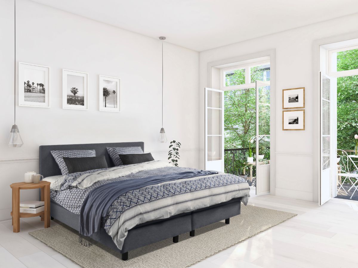 Boxspring Bed Mila – 140×200 – Incl. Pocketmatras + Hoofdbord – Zwart bestellen via beddenwinkel-online.nl