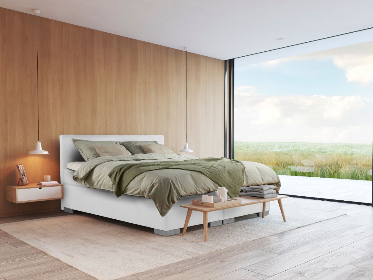 Boxspring Bed Sara – 140×200 – Incl. Pocketmatras + Hoofdbord – Ecru bestellen via beddenwinkel-online.nl