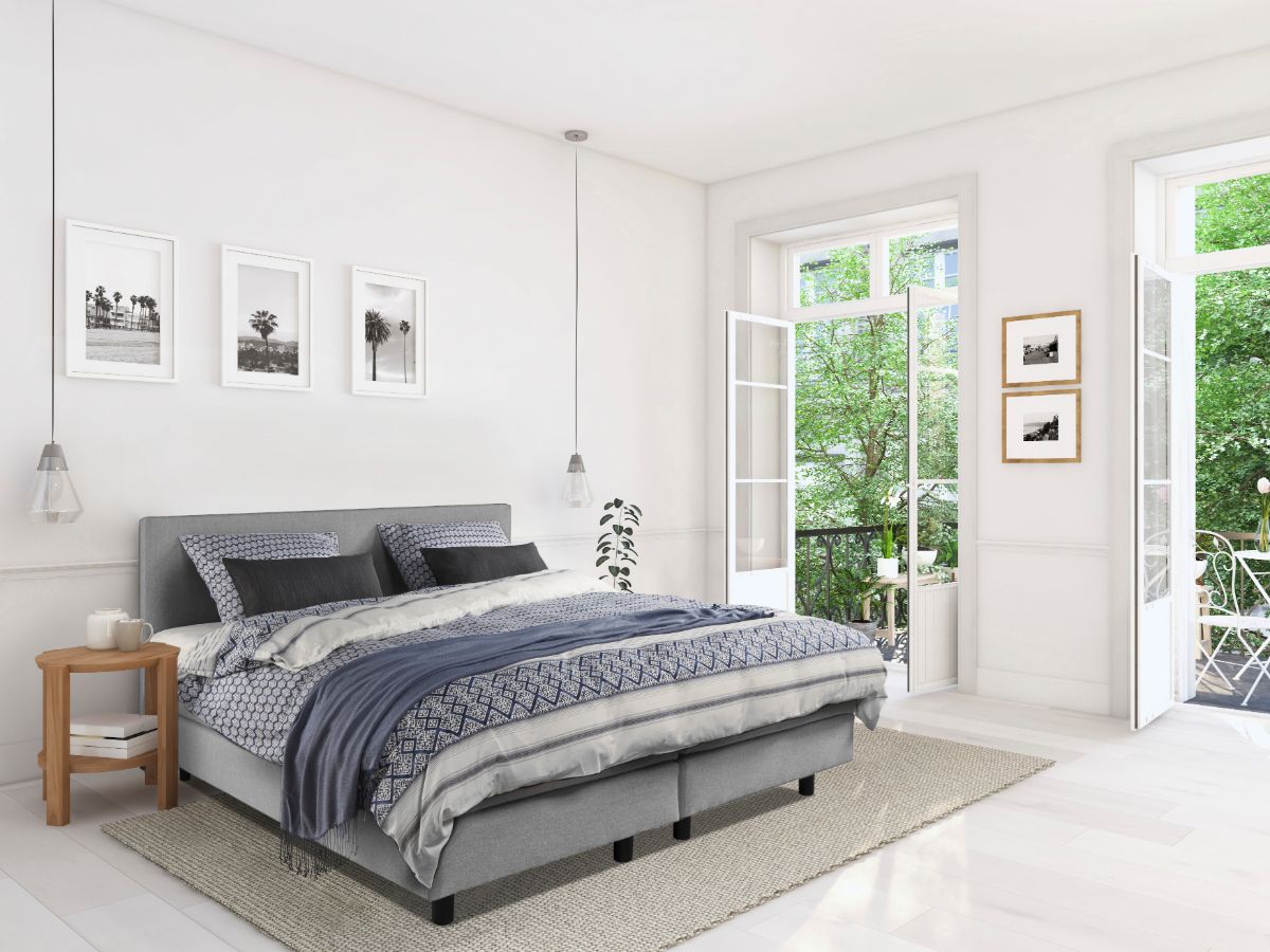 Boxspring Bed Julia – Elektrisch – 180×200 – Incl. Hoofdbord – Zilvergrijs bestellen via beddenwinkel-online.nl