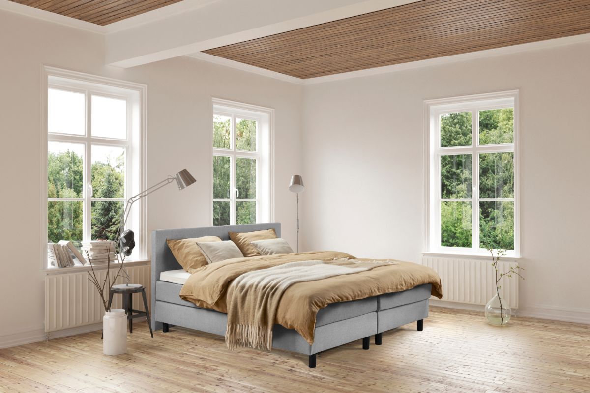 Boxspring Bed Julia – Elektrisch – 140×200 – Incl. Hoofdbord – Zilvergrijs bestellen via beddenwinkel-online.nl