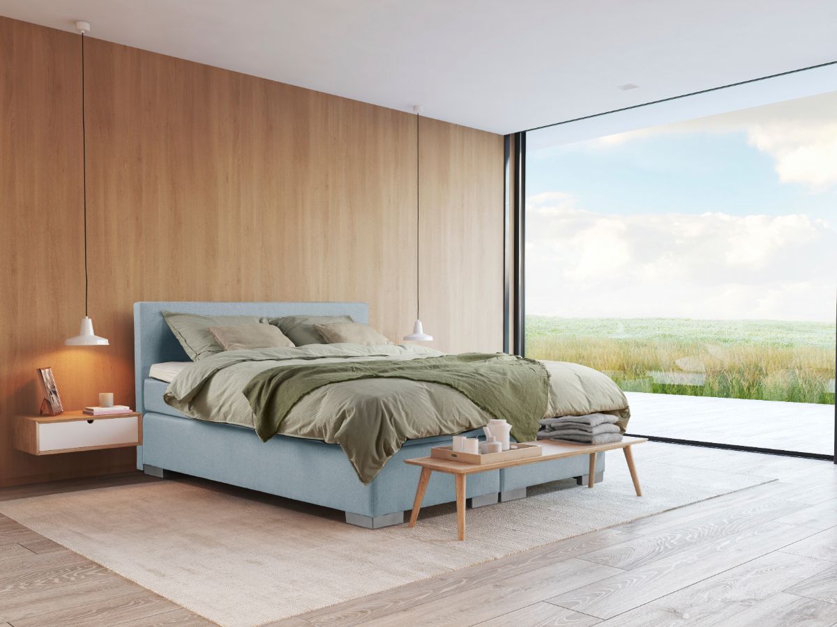 Boxspring Bed Sara – 140×200 – Incl. Pocketmatras + Hoofdbord – Skai Zwart bestellen via beddenwinkel-online.nl