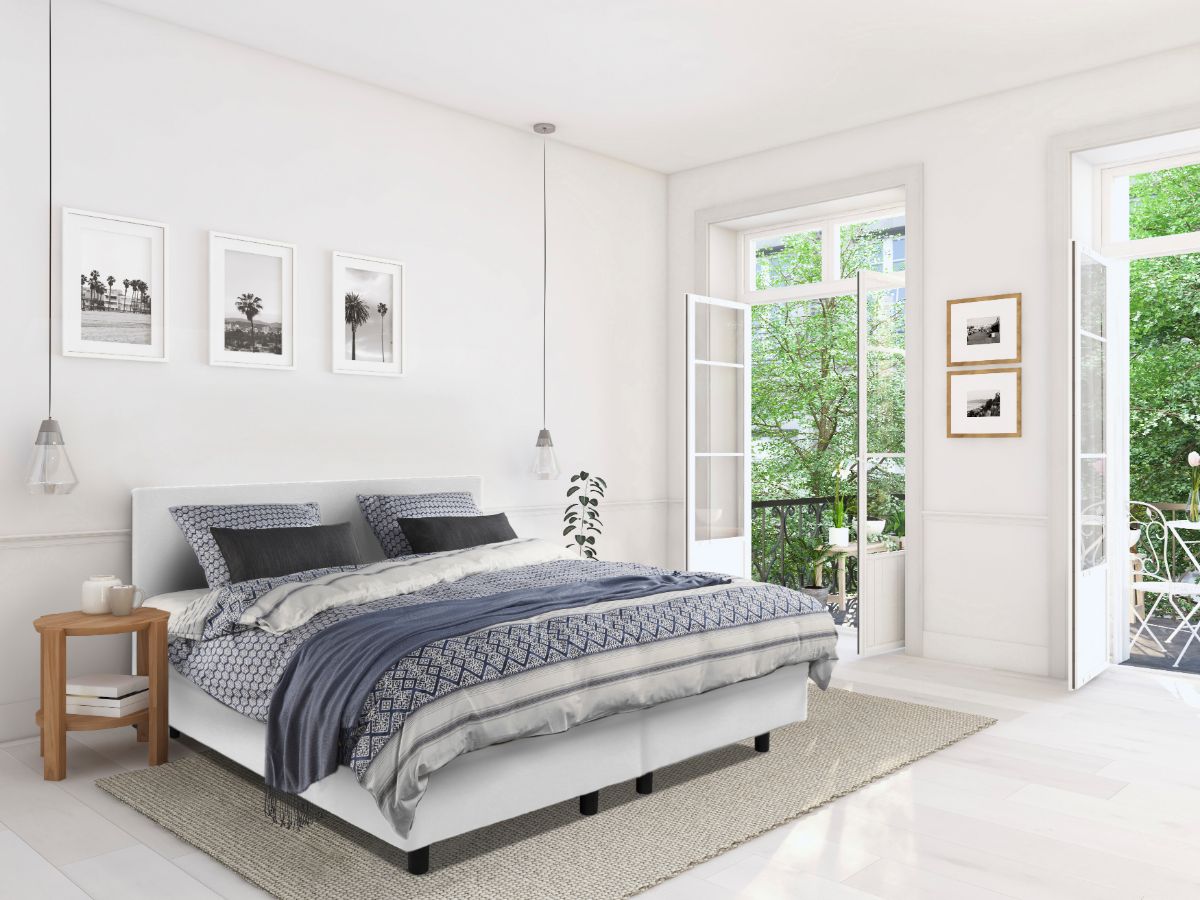 Boxspring Bed Mila – 180×200 – Incl. Pocketmatras + Hoofdbord – Skai Wit Boxspring Bed Mila – 180×200 – Incl. Pocketmatras + Hoofdbord – Skai Wit bestellen via beddenwinkel-online.nl