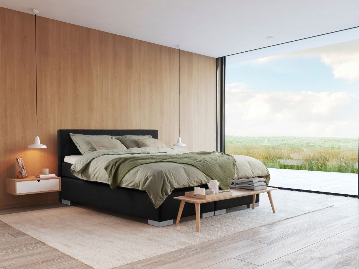 Boxspring Bed Sara – 180×210 – Incl. Pocketmatras + Hoofdbord – Blauw Boxspring Bed Sara – 180×210 – Incl. Pocketmatras + Hoofdbord – Blauw bestellen via beddenwinkel-online.nl