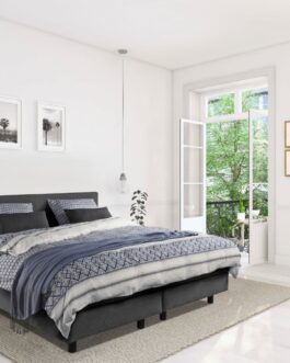 Boxspring Bed Mila – 140×220 – Incl. Pocketmatras + Hoofdbord – Antraciet Boxspring Bed Mila – 140×220 – Incl. Pocketmatras + Hoofdbord – Antraciet bestellen via beddenwinkel-online.nl