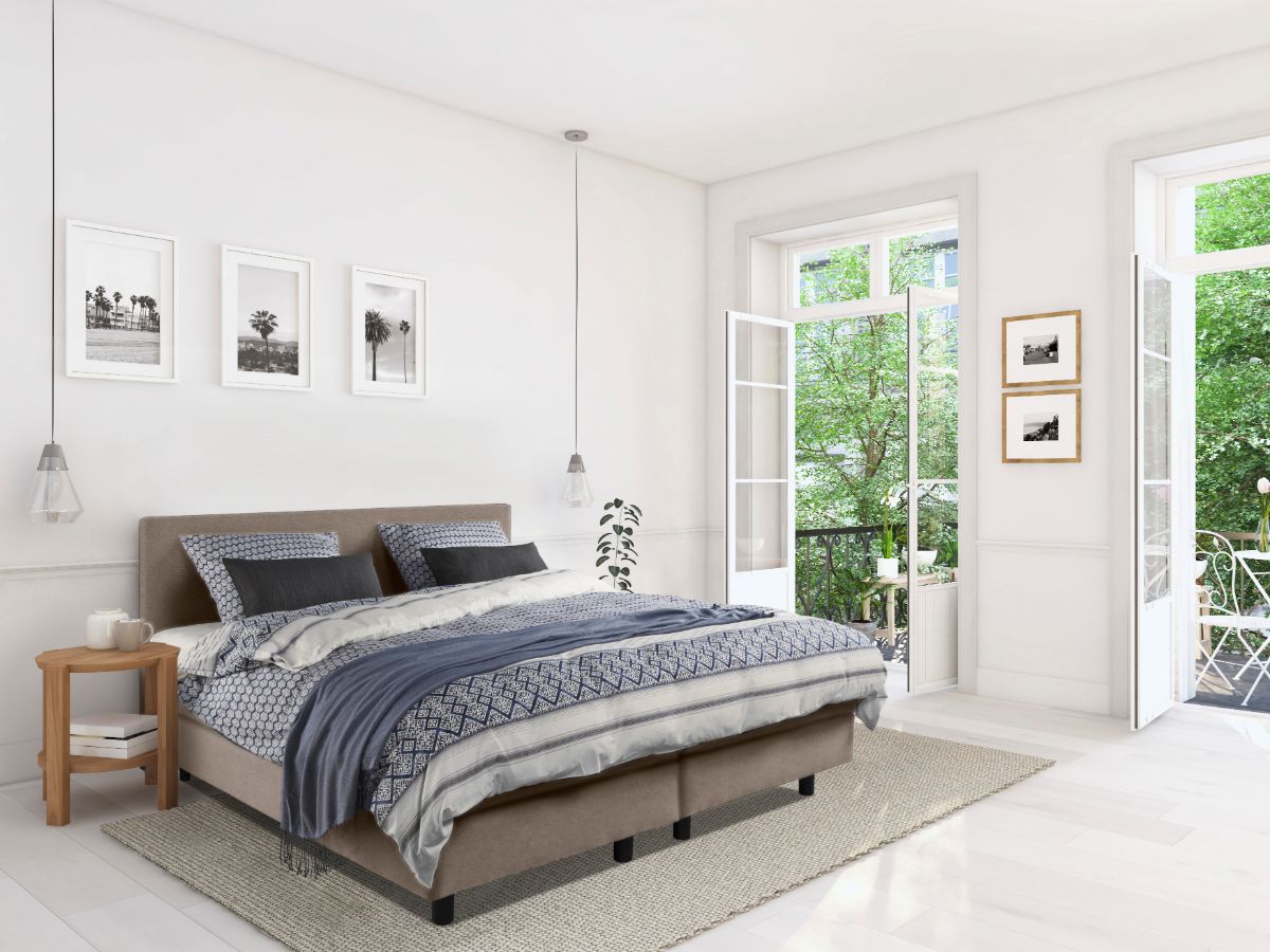 Boxspring Bed Mila – 160×200 – Incl. Pocketmatras + Hoofdbord – Blauw Boxspring Bed Mila – 160×200 – Incl. Pocketmatras + Hoofdbord – Blauw bestellen via beddenwinkel-online.nl