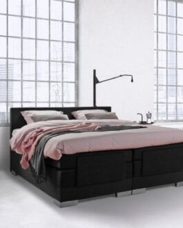 Boxspring Bed Julia – Elektrisch – 160×210 – Incl. Hoofdbord – Skai Zwart Boxspring Bed Julia – Elektrisch – 160×210 – Incl. Hoofdbord – Skai Zwart bestellen via beddenwinkel-online.nl